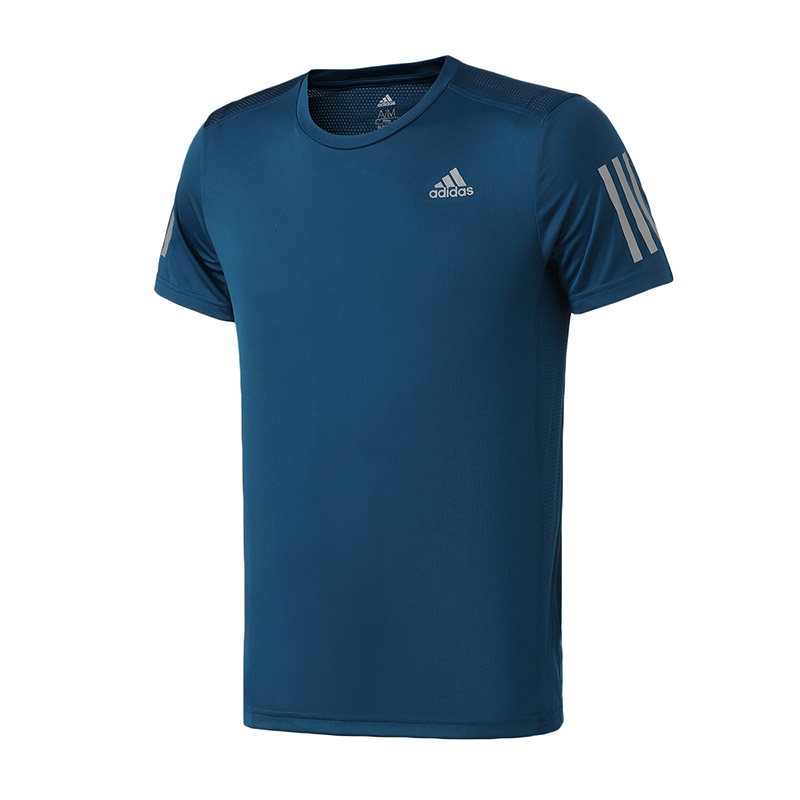 【自营】adidas男服短袖T恤跑步训练健身运动服DX1318 L DX1318蓝色