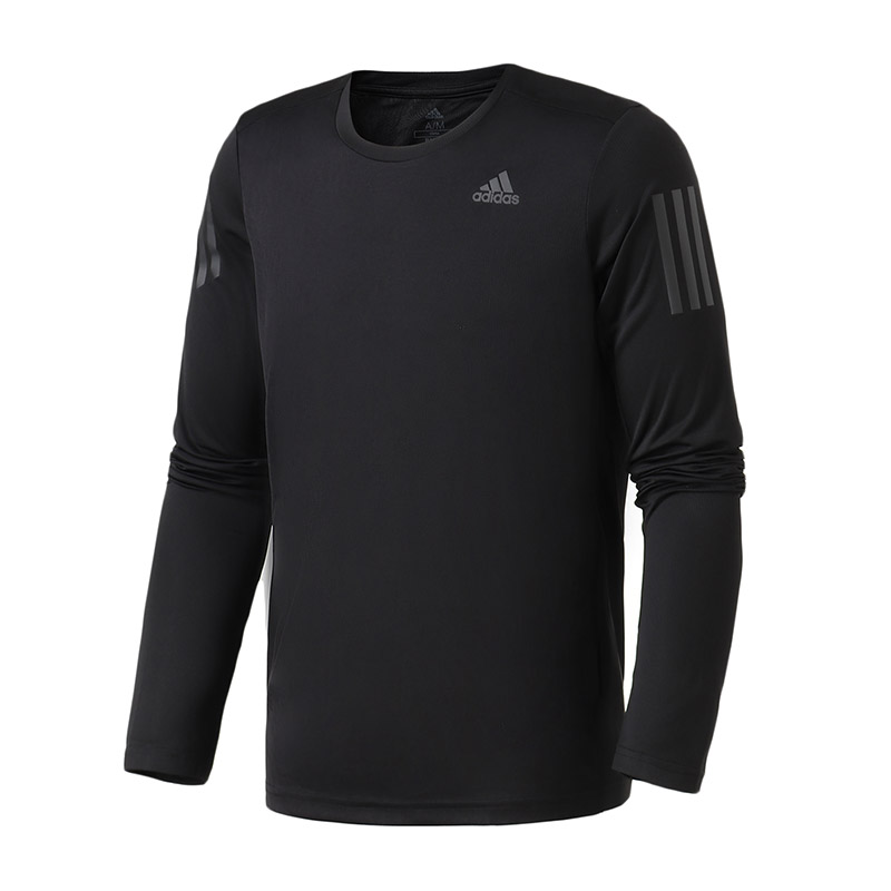 【自营】adidas男服长袖T恤圆领修身跑步训练运动服DQ2576 L DQ2576黑色