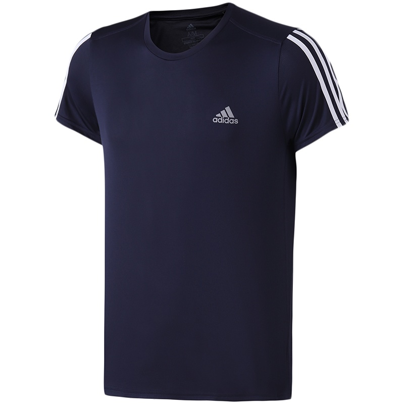 【自营】adidas男子短袖T恤跑步健身训练透气休闲运动服DX2005 L DX2005蓝色