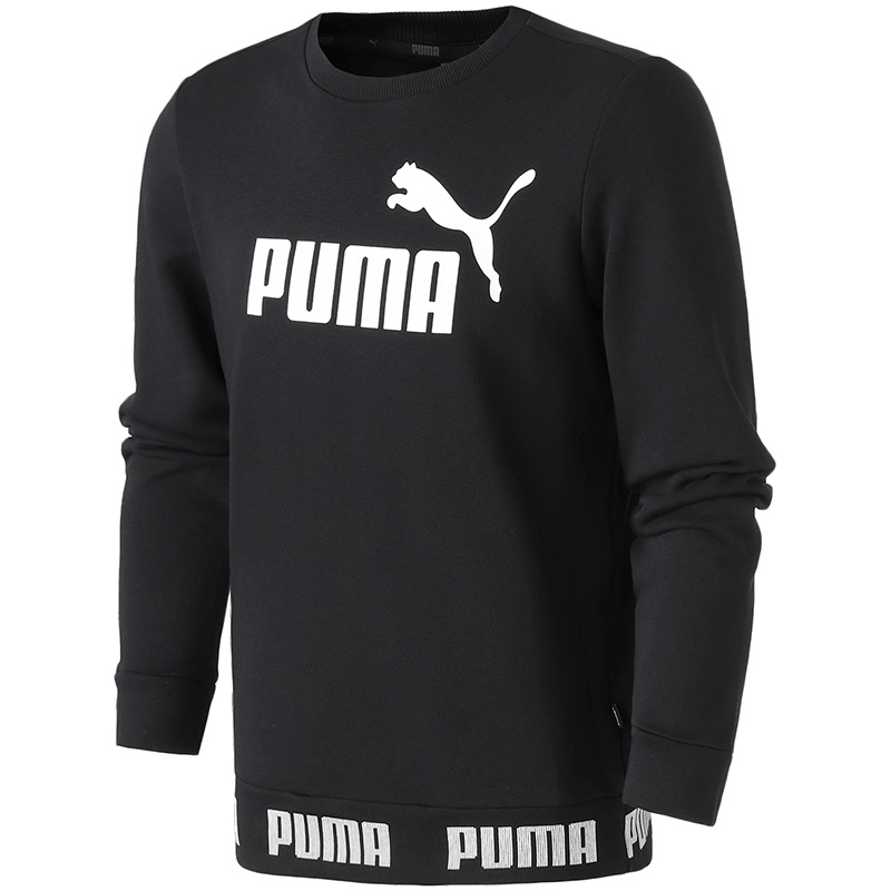 PUMA彪马男装运动服休闲服logo圆领卫衣844791 L 84479101黑色