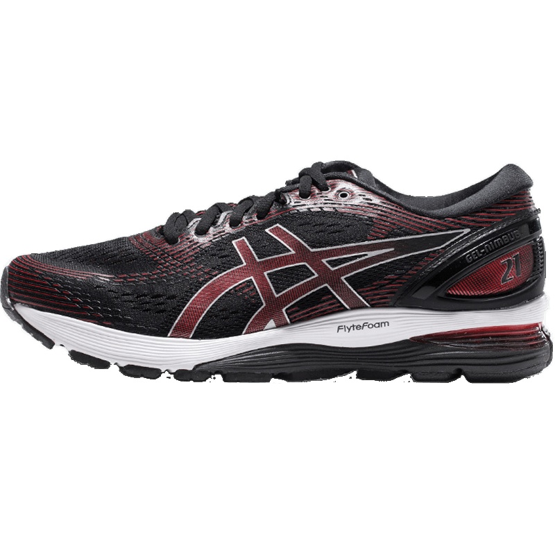 ASICS男鞋跑步鞋GEL-NIMBUS 21运动鞋1011A169-002 1011A169-002黑色+红色
