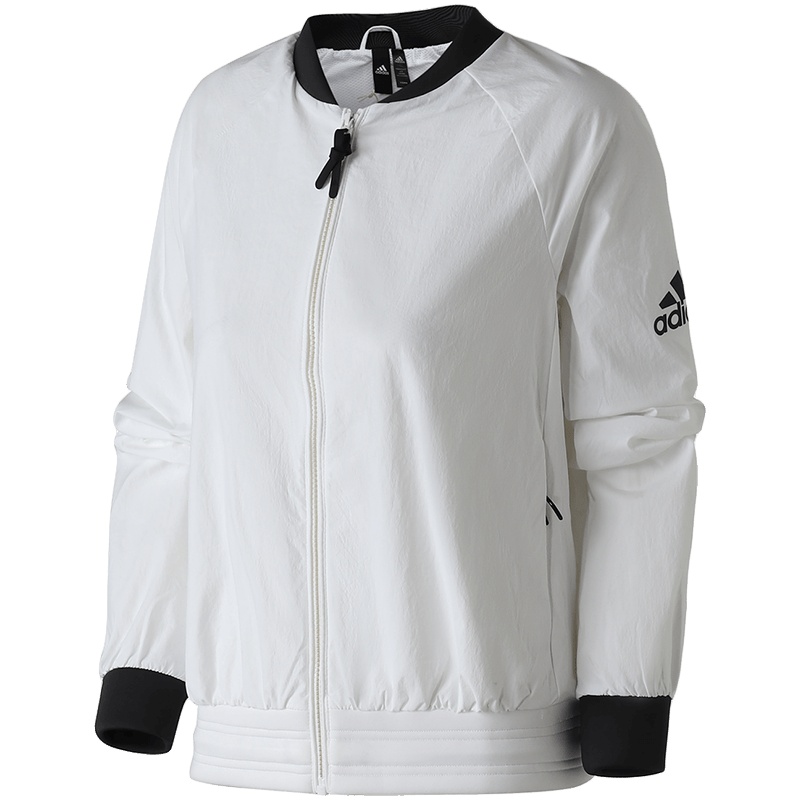 adidas女服外套夹克飞行领休闲运动服DW4553 L DW4553白色