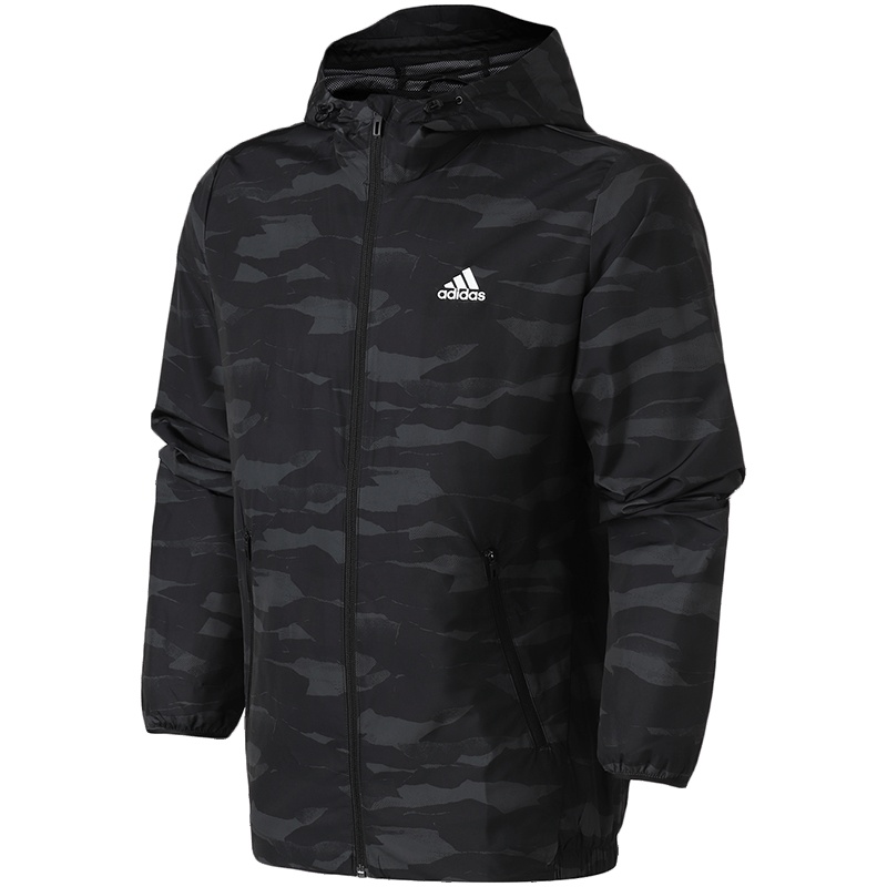 adidas男服外套夹克迷彩梭织休闲运动服运动夹克DW4652 L DW4652黑色