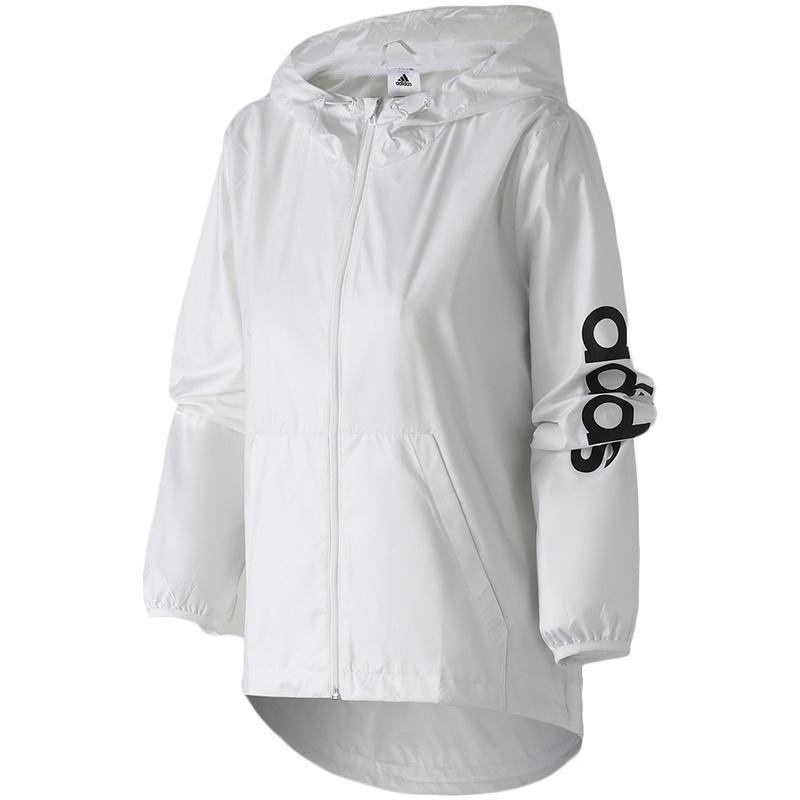 adidas女服夹克外套防风连帽休闲运动服DU0669 L DU0669白色