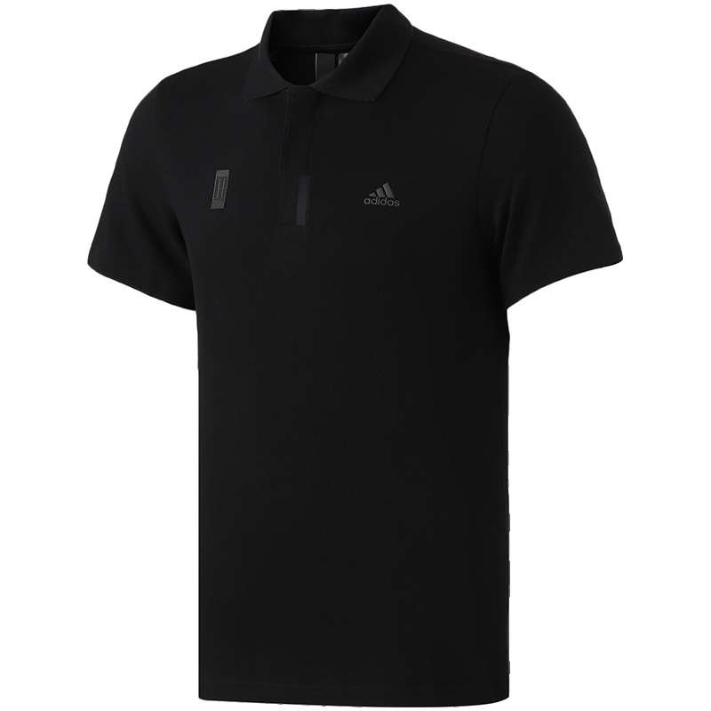 adidas男服短袖POLO衫翻领T恤WJ休闲运动服DW4683 L DW4683黑+黑