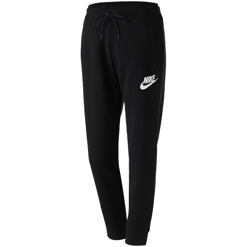 NIKE耐克女装运动长裤松紧系带舒适针织休闲运动服931869 L 931869-010黑+白