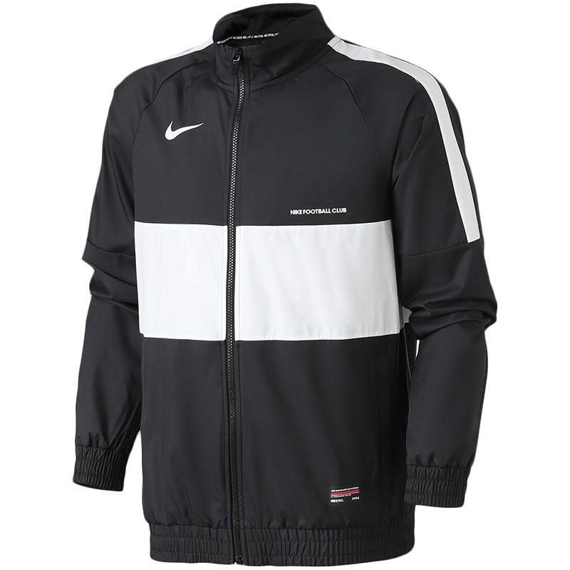 NIKE男装夹克时尚黑白拼接立领足球防风休闲运动服AQ1276 L AQ1276-010黑+白