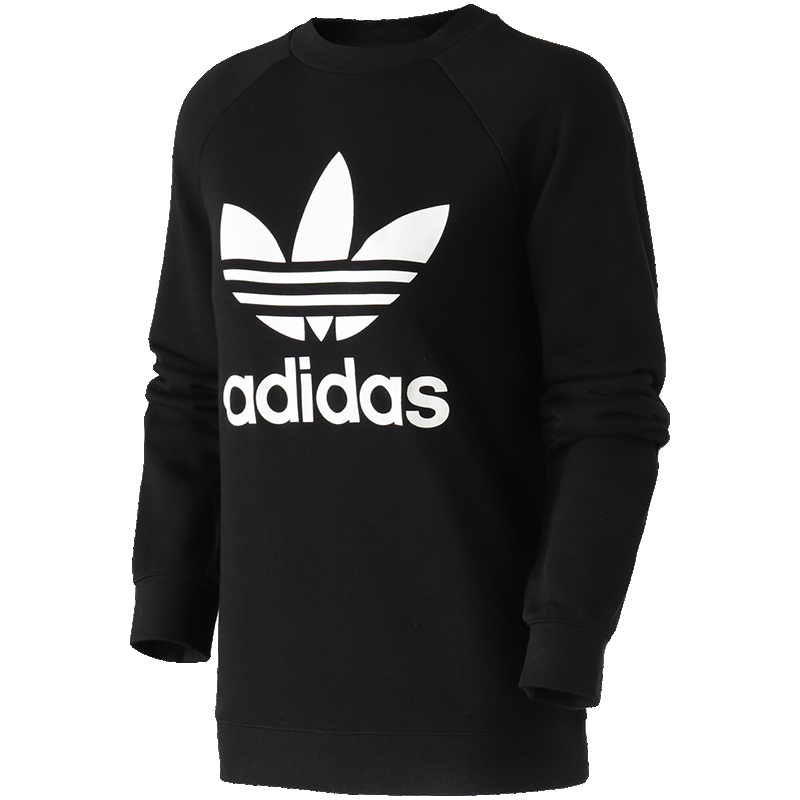 Adidas阿迪达斯三叶草女装春季运动服圆领卫衣DV2612 34 DV2612黑