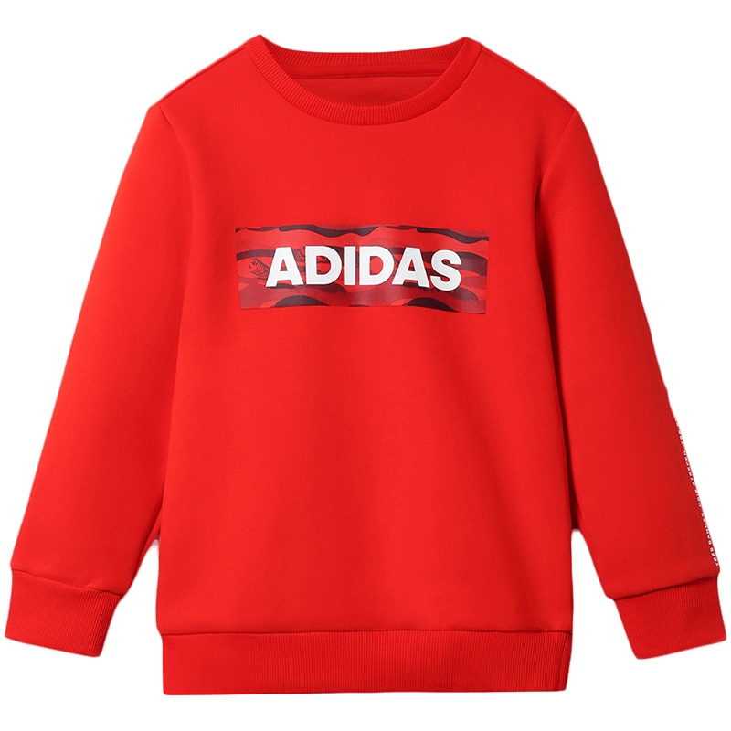 adidas童男服小童套头卫衣套头衫休闲运动服DY9230