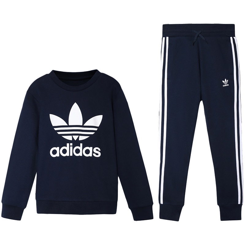 Adidas阿迪达斯三叶草男童装运动休闲服套装4-10岁小童CF8512