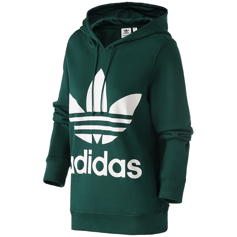adidas阿迪达斯三叶草女装大LOGO款连帽卫衣套头衫CE2412