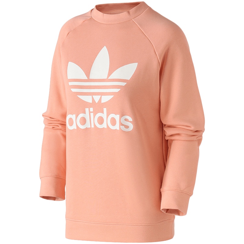 adidas阿迪达斯三叶草女装LOGO款运动休闲卫衣套头衫DV2627