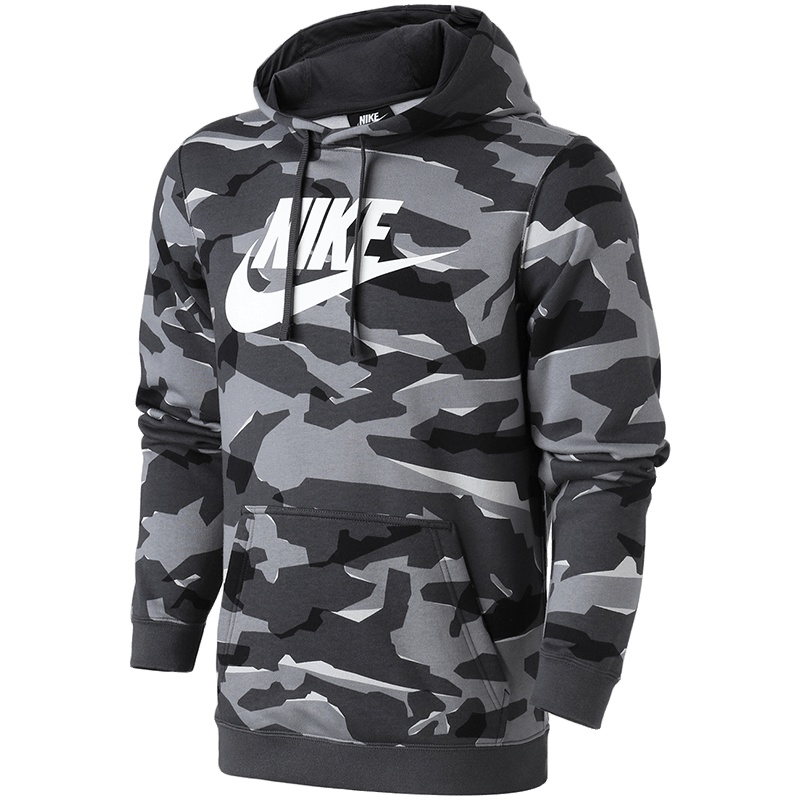 【自营】NIKE耐克男装卫衣时尚迷彩连帽加绒套头针织运动服AR2868