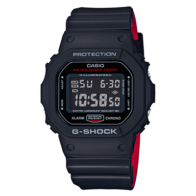 CASIO卡西欧 G-SHOCK系列休闲时尚防水运动多功能石英男表DW-5600HR-1