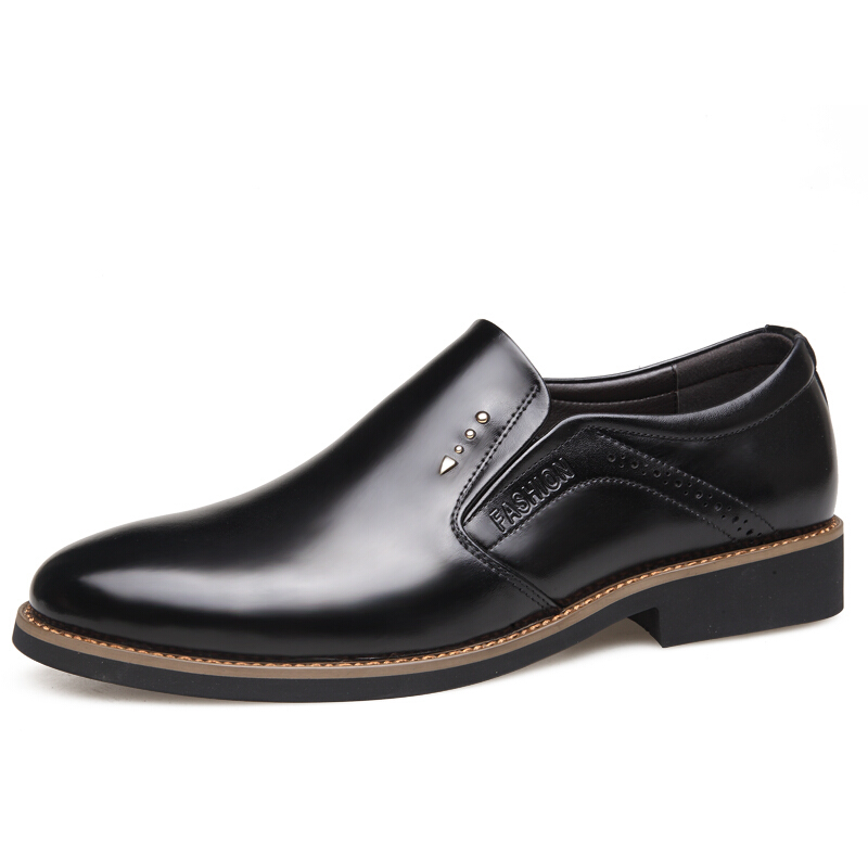 图哲(TOLZE)休闲皮鞋新款低帮尖头商务男皮鞋套脚休闲鞋