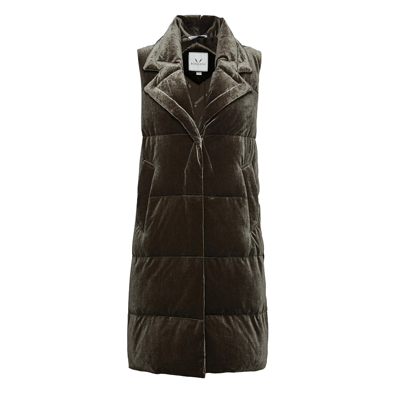 波司登BOSIDENG白鹅绒女士冬季常规款羽绒服 女时尚中长羽绒马甲鹅绒服B70133012