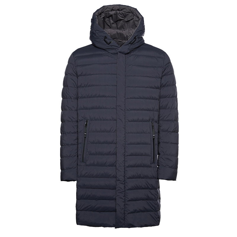 波司登BOSIDENG男士冬季常规时尚休闲男中长款连帽秋羽绒服男B70131111