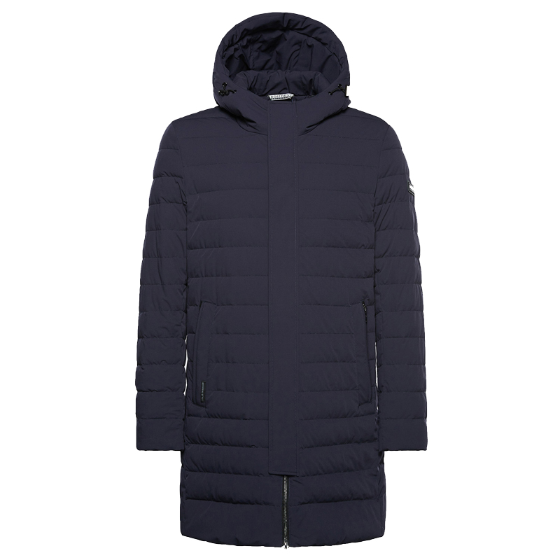 波司登BOSIDENG男士冬季常规白鹅绒新款中长款连帽轻薄保暖羽绒服男B70133003