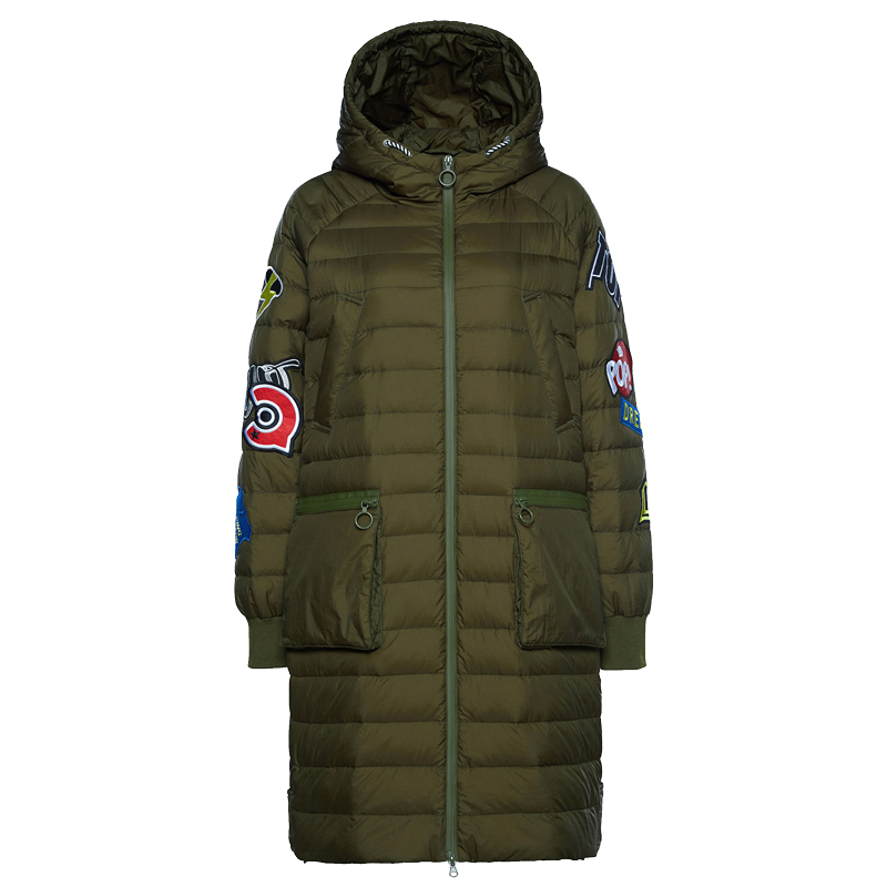 波司登BOSIDENG女士冬季常规款宽松休闲韩版时尚中长款羽绒服 女B70132112