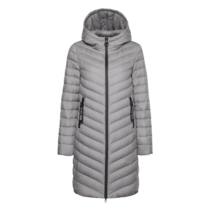 波司登BOSIDENG女士冬季常规款中长款直筒百搭时尚连帽潮轻薄羽绒服 女B70131102