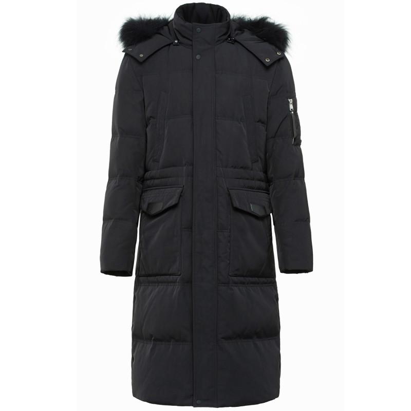 波司登BOSIDENG男士冬季常规 男款毛条长款保暖耐寒加长过膝羽绒服男B1601243