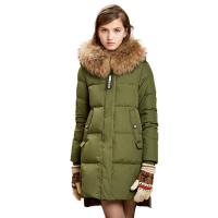 波司登BOSIDENG女士冬季常规款毛领时尚中长款欧美街头简约羽绒服 女B1601318