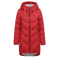 波司登BOSIDENG女士冬季常规款时尚中长款简约连帽休闲保暖羽绒服 女B1601174N