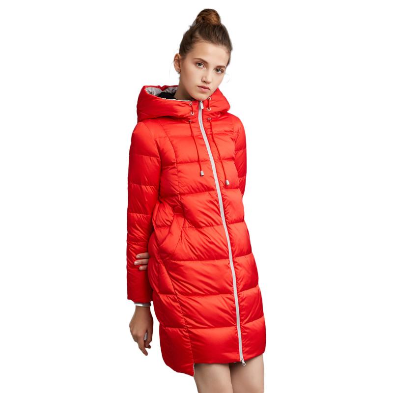 波司登BOSIDENG女士冬季常规款中长款连帽韩版外套时尚羽绒服 女B1601192