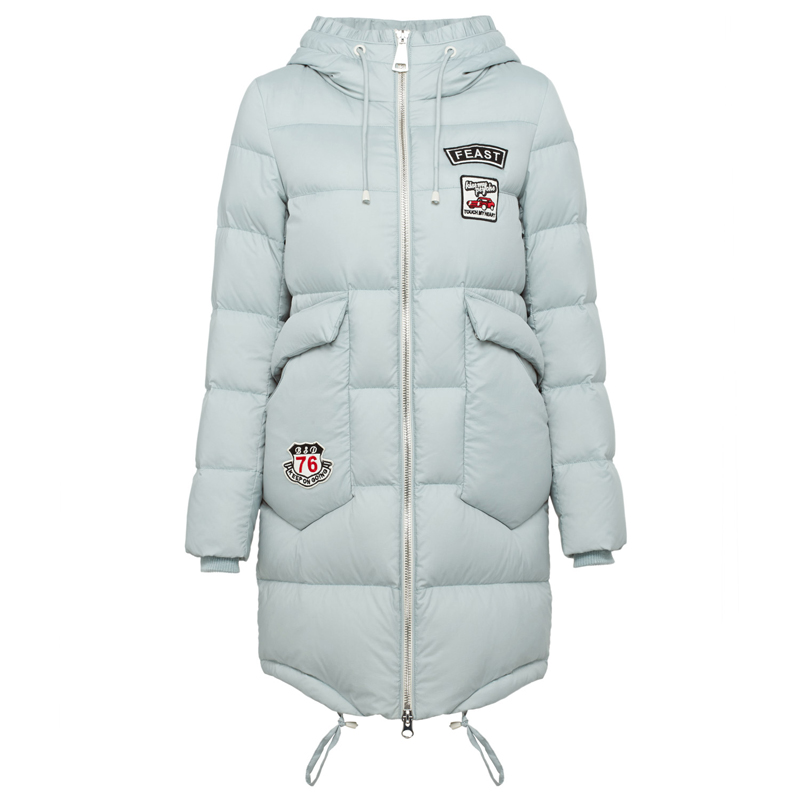 波司登BOSIDENG女士冬季常规款中长款韩版连帽保暖中长款羽绒服 女B1601150N