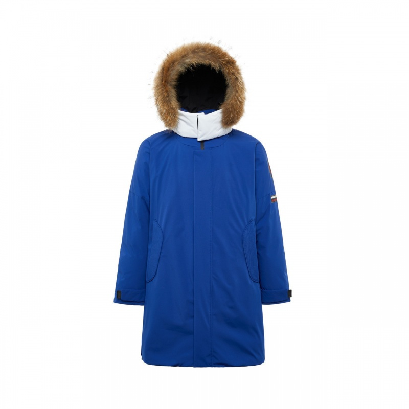 波司登BOSIDENG中长款羽绒服毛领连帽防风防水户外运动潮外套B80142161