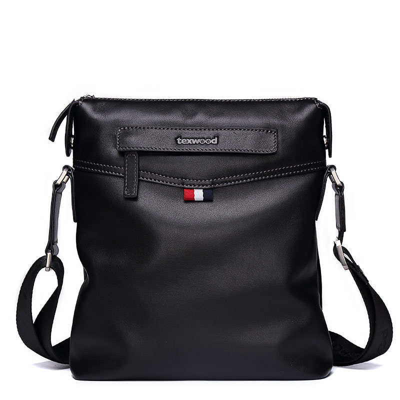 Texwood单肩包男真皮斜挎男士皮包商务休闲青年单肩男包牛皮背包