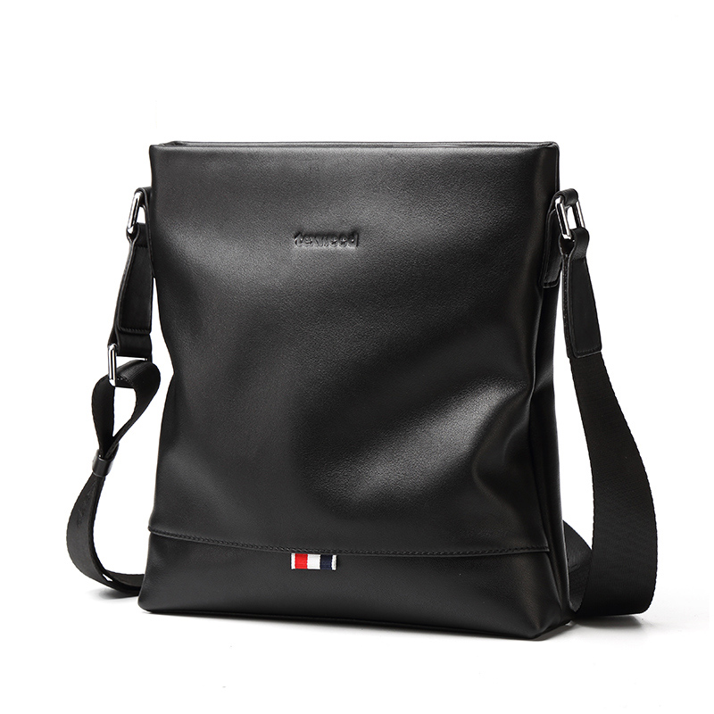 texwood真皮男包单肩包男士包包头层牛皮斜挎包竖款皮包商务休闲斜跨背包