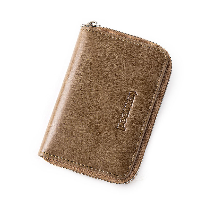 texwood卡包男真皮韩版头层牛皮拉链钱包男多卡位驾驶证名片皮夹