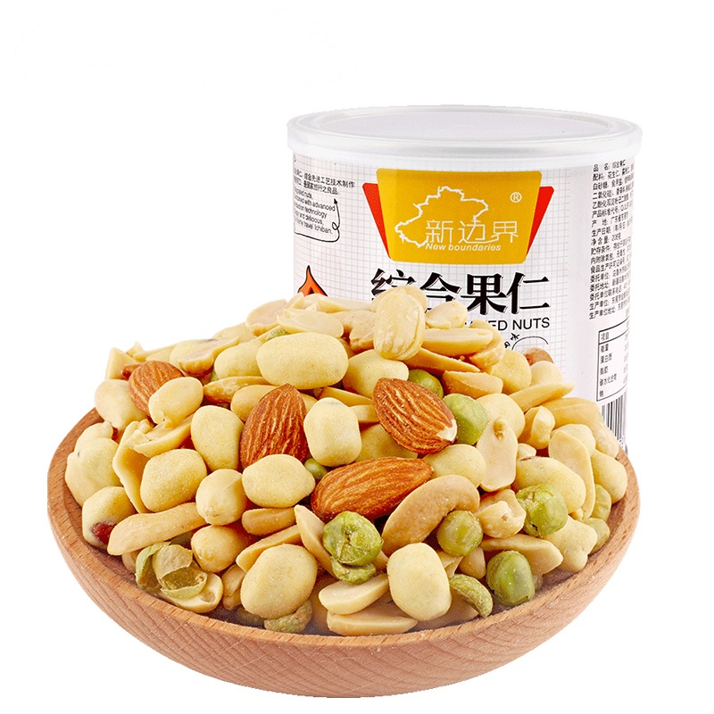 新边界 什锦混合坚果罐装无壳豆果子 原味综合果仁208g/罐
