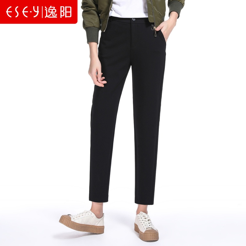 西裤宽松正品哈伦烟管直筒休闲裤子女九分高腰2018秋新款85316