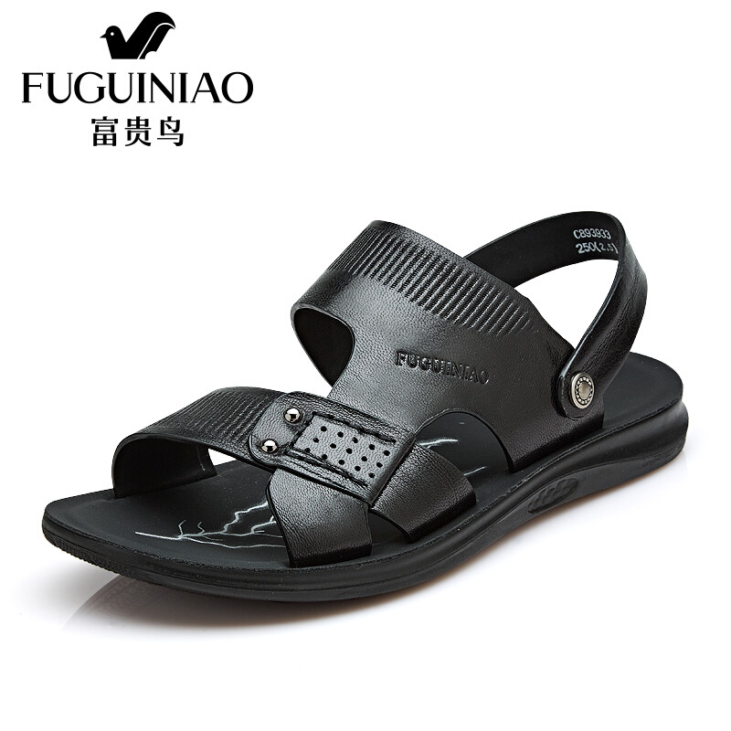 富贵鸟（FUGUINIAO）2018夏季男士凉鞋拖鞋两用中老年爸爸防滑男鞋