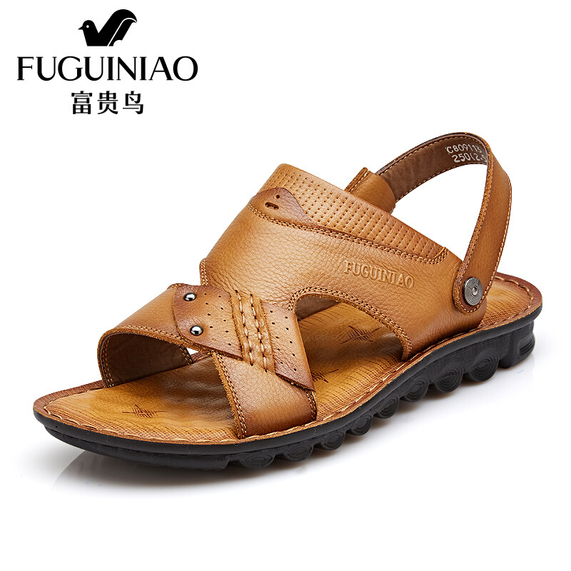 富贵鸟（FUGUINIAO）凉鞋男2018夏季新品时尚百搭休闲鞋拖鞋露趾男凉拖