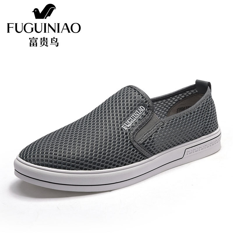 富贵鸟（FUGUINIAO）男鞋2018新款透气网面鞋男夏季休闲鞋舒适套脚板鞋