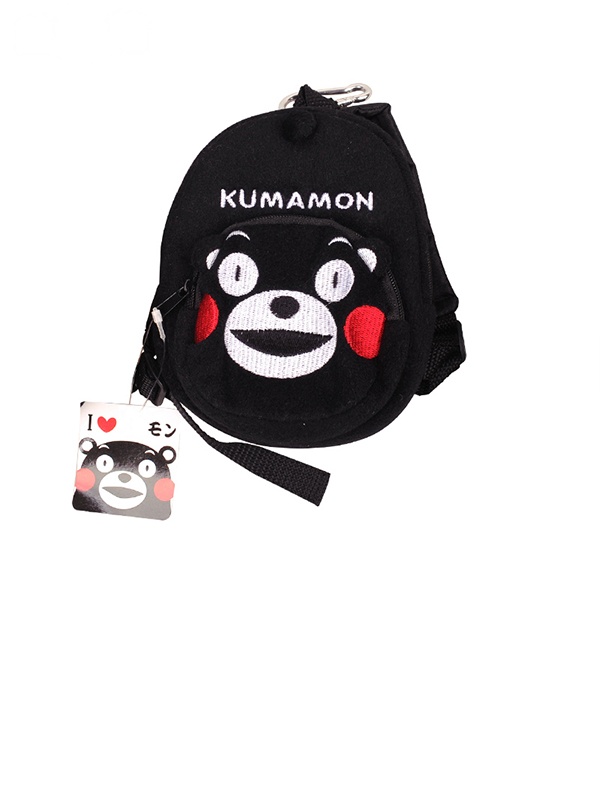 日本正品酷MA萌KUMAMON 腰带零钱包 收纳便携 不褪色 数码印花 大笑款 大号