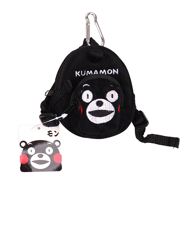 日本正品酷MA萌KUMAMON 腰带零钱包 收纳便携 不褪色 数码印花 大笑款 小号