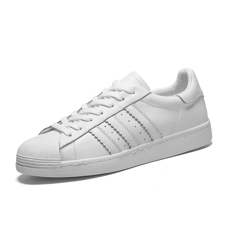 西瑞|SERENE 男士牛皮透气爱心情侣小白鞋平底英伦低帮男鞋休闲板鞋女鞋6389