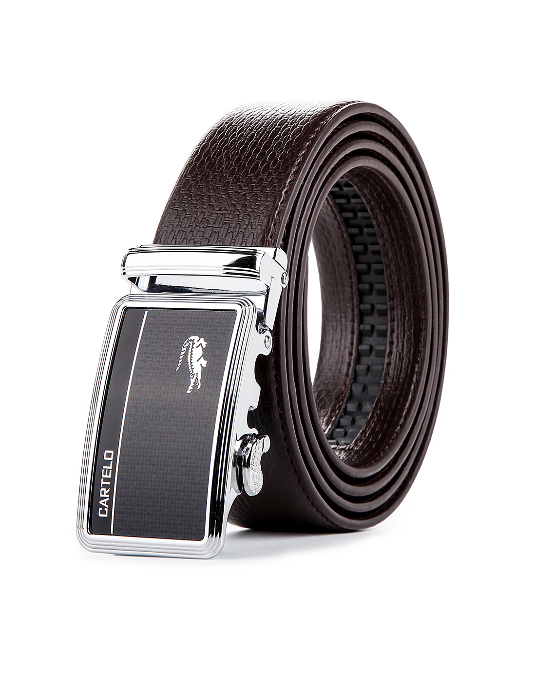 卡帝乐鳄鱼男士皮带真皮自动扣腰带中青年商务休闲牛皮裤带正品 PM5L5011F