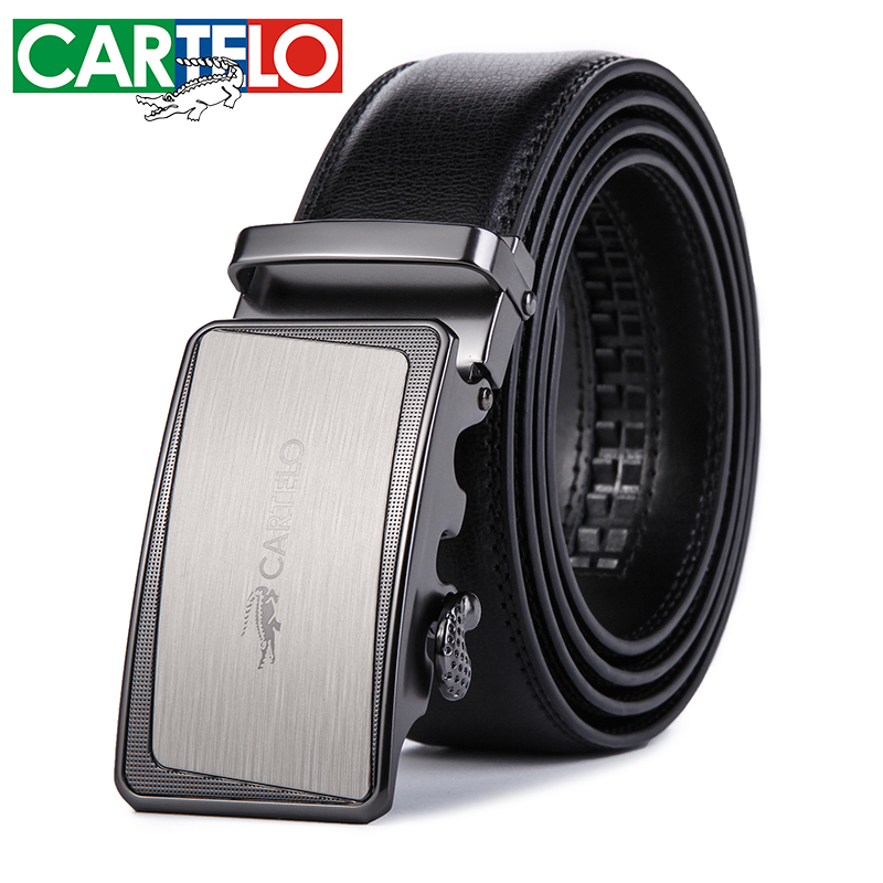 卡帝乐鳄鱼男士皮带头层牛皮真皮自动扣腰带中青年商务休闲牛皮裤带正品DPW5SM60401E