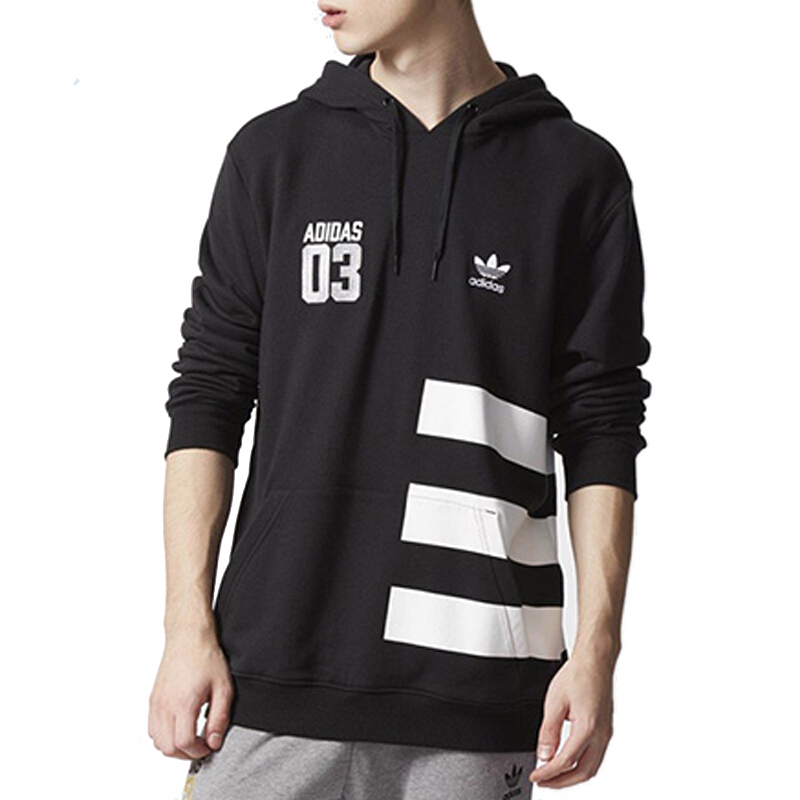 Adidas阿迪达斯三叶草卫衣男17春季运动休闲连帽套头衫BQ0885