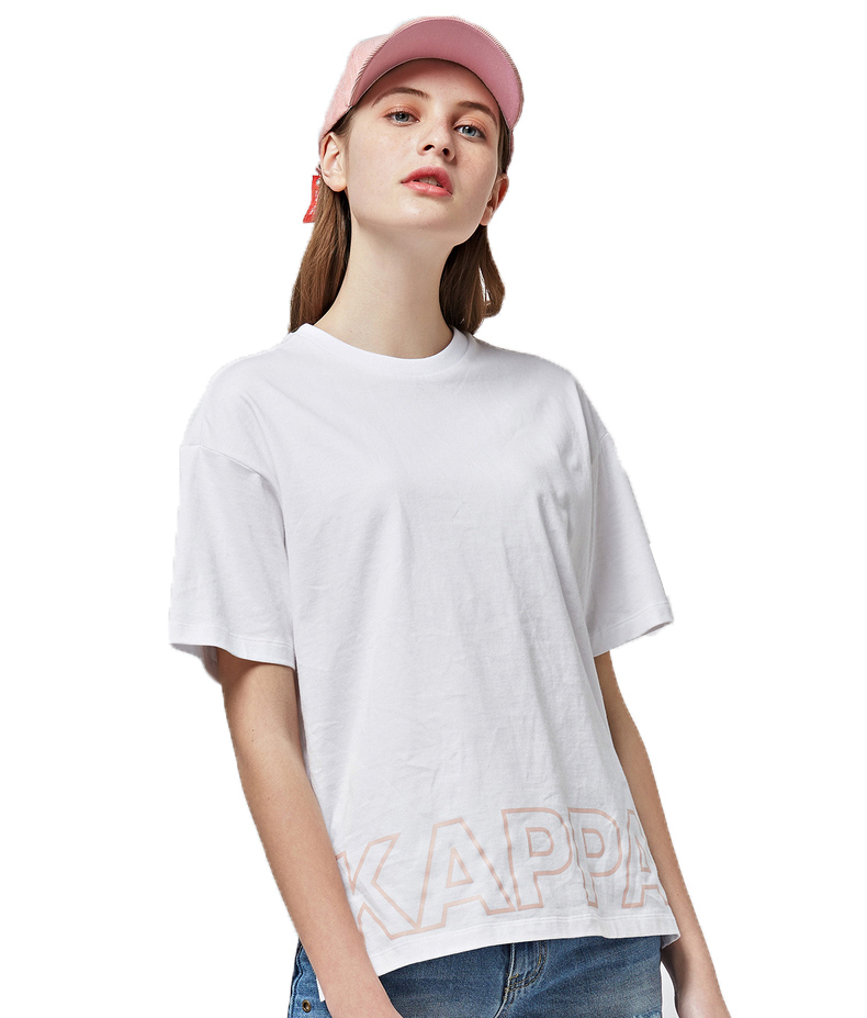 Kappa卡帕夏季女运动T恤时尚百搭圆领半袖女T恤K0825TD61D