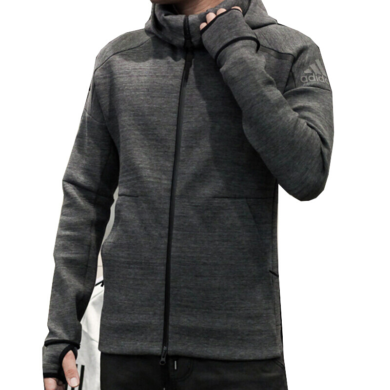adidas阿迪达斯男装运动型格舒适耐磨针织连帽夹克外套CW1031