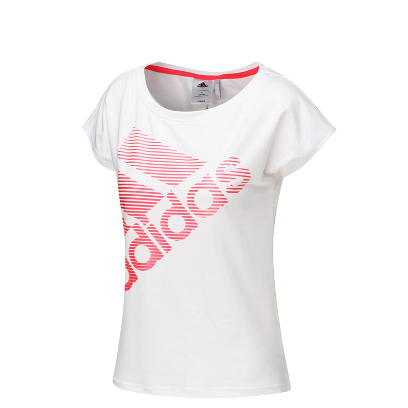 adidas阿迪达斯女T恤运动休闲训练针织透气圆领短袖-B30566