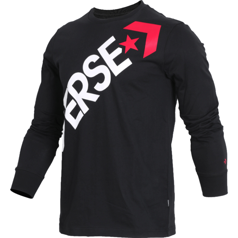 CONVERSE匡威男子运动休闲舒适透气圆领长袖T恤10007832-A01