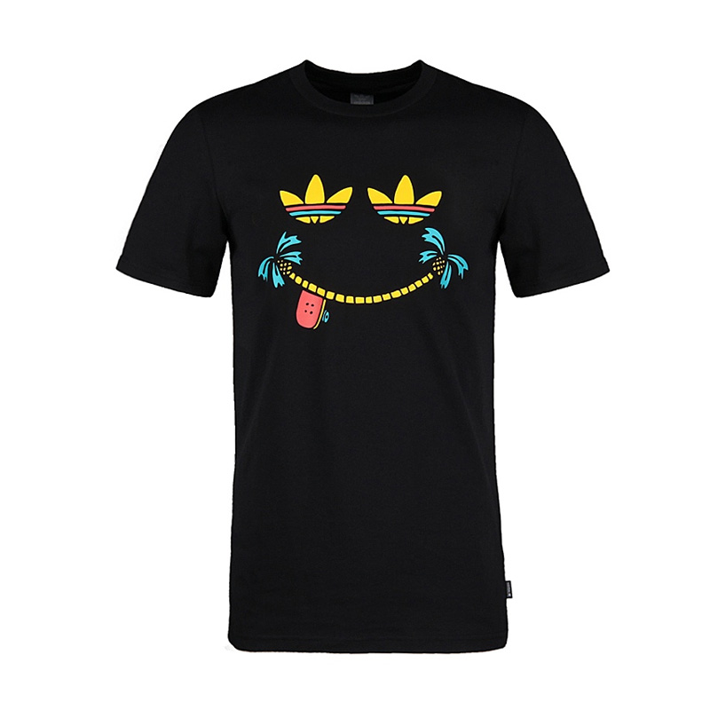 ADIDAS阿迪达斯三叶夏季男子圆领透气运动休闲短袖T恤-CF5832