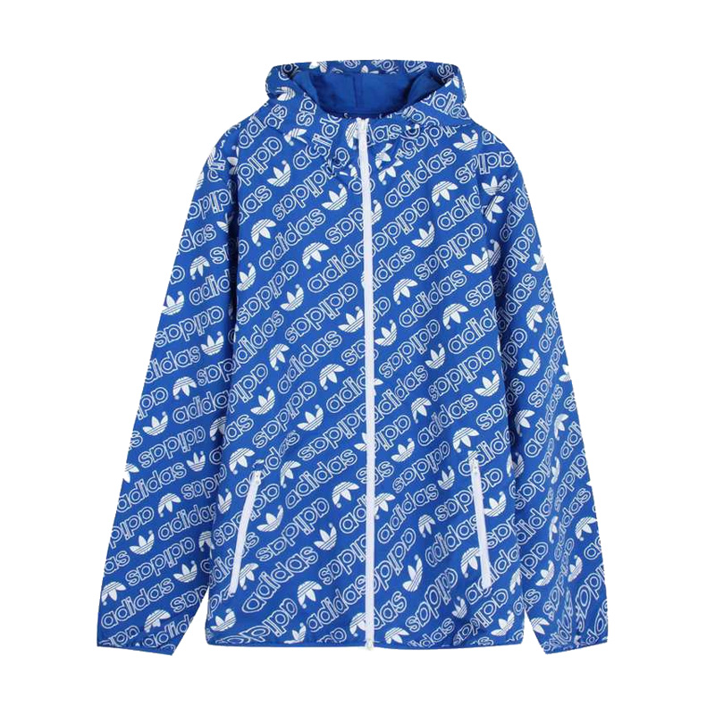 ADIDAS阿迪达斯三叶防风男子拉链上衣外套梭织夹克CE1550